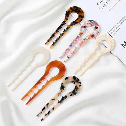 U-образные вилки для волос из ацетата целлюлозы (смола), старинные декоративные аксессуары для волос для женщин и девочек