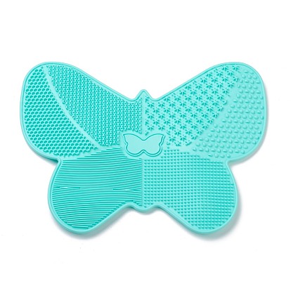 Silicone Makeup Cleaning Brush Scrubber Mat Portable Washing Tool, with Suction Cup, Butterfly Shape, for Men and Women by Dylonic