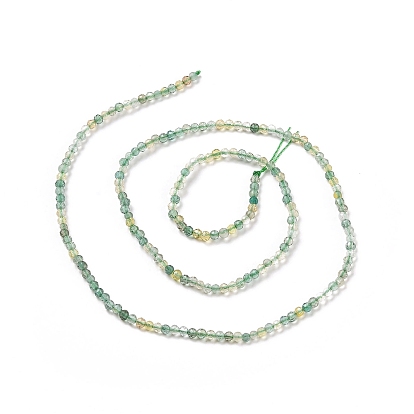 Perles synthétiques de quartz jaune vert, facette, ronde