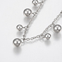 304 Stainless Steel Anklets, Round