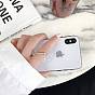 Transparent Plastic Cell Phone Ring Holder, 360 Degree Rotation, Alloy Finger Grip Stand Holder, Rectangle