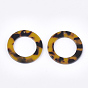Cellulose Acetate(Resin) Pendants, Leopard Print, Ring