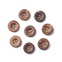 Резными круглыми 4-луночное основные пришивания пуговиц, Кокосовые Пуговицы, 13 мм, 100 шт / пакет