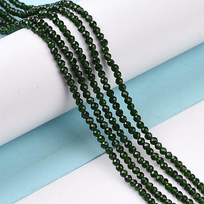 Synthetic Green Goldstone Beads Strands, Faceted, Round