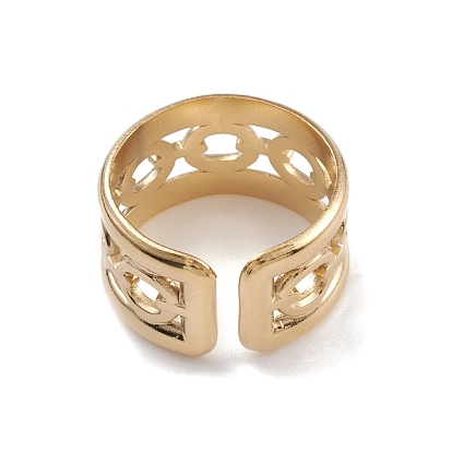 304 из нержавеющей стали манжеты кольца, кольцо с широкой полосой для женщин с полым элементом цепи