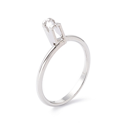 Fornituras de anillo de manguito de aleación de zinc, soporte de piedra de anillo tipo resorte, configuraciones de anillo para diamantes de imitación