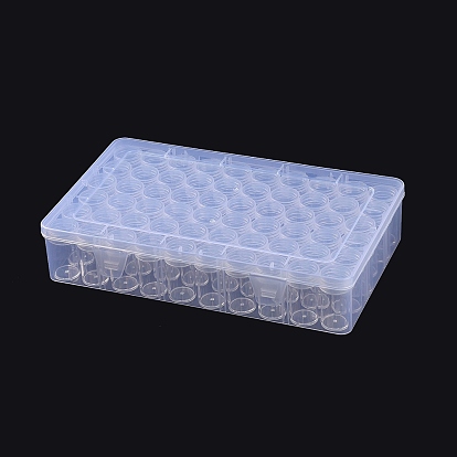 60Pcs Plastic Column Bead Storage Containers, Bead Organzier Box, with Stickers