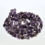 Chip Natural Amethyst Beads Strands, Dyed, 5~8x5~8mm, Hole: 1mm, 34 inch