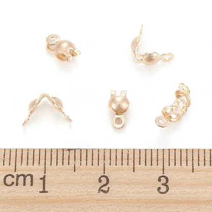 Embouts de perles remplis d'or jaune, calotte se termine, couverture de noeud à clapet, 1/20 14 k rempli d'or, sans cadmium et sans nickel et sans plomb, 7x3.5mm, Trou: 0.9mm, diamètre intérieur: 3 mm