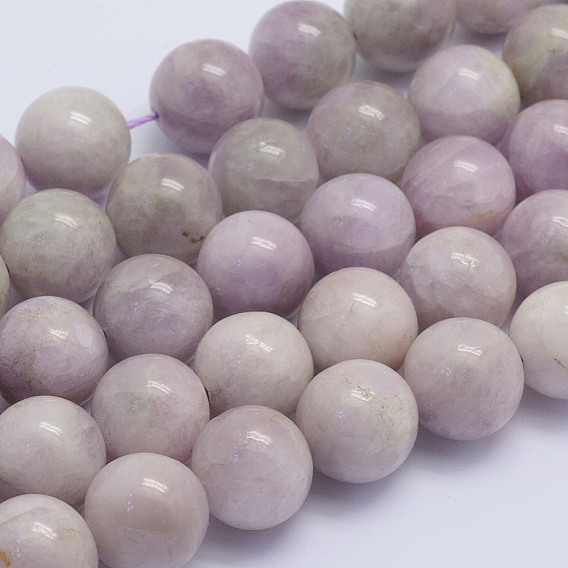 Kunzite naturelles brins de perles, perles de spodumène, ronde, classe ab