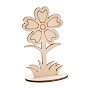 Recorte de flores de madera sin terminar de bricolaje, con ranura, para suministros de pintura artesanal