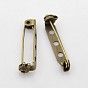 3 Holes Iron Brooch Pin Back Safety Catch Bar Pins, 27x5x7mm, Hole: 1.5mm, Pin: 0.5mm