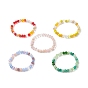 Gradient Color Faceted Glass Beaded Kids Bracelets, Stretch Bracelet for Kids