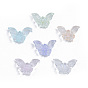 Cabochons de la resina transparente, con polvo del brillo, mariposa