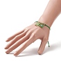 Rectangle de graines japonaises fait à la main avec des bracelets à breloques croix et mauvais œil, bracelet réglable pour femme