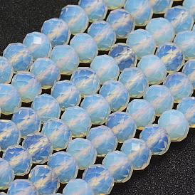 Perles opalite brins, facette, rondelle