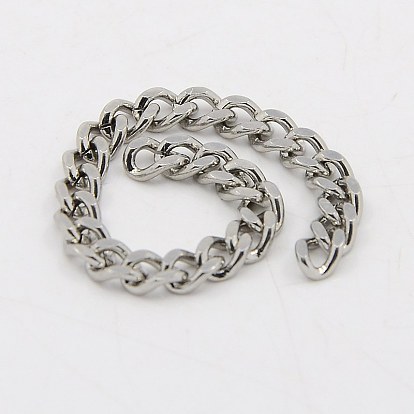 304 Stainless Steel Twisted Chains Curb Chain, Faceted, Unwelded