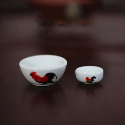 Ornements de bol miniatures en porcelaine, accessoires de micro-maison de poupée, décorations d'accessoires de simulation