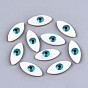 Natural Freshwater Shell Beads, with Enamel, Horse Eye with Evil Eye