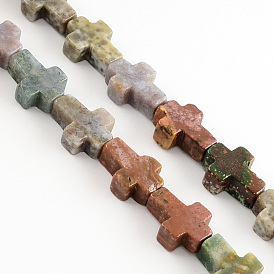 Natural Indian Agate Bead Strands, Cross