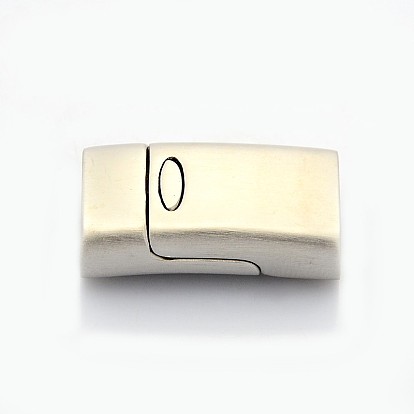 Rectángulo 304 mate de acero inoxidable broches collar magnético, con extremos para pegar, 28x15.5x8.5 mm, agujero: 6x13.5 mm