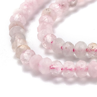 Chapelets de perles morganite naturelles  , dégradé de couleur, facette, plat rond