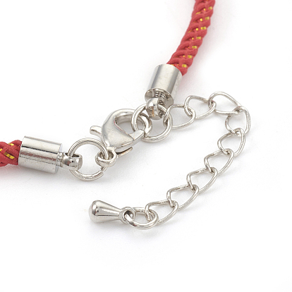 Fabricación de brazaletes de cuerda de nylon ajustable, con fornituras de latón, larga duración plateado