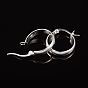 Ring 304 Stainless Steel Hoop Earrings, Hypoallergenic Earrings, 22x19x4mm, Pin: 1mm