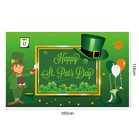 Saint Patrick's Day Theme Polyester Banners, Clover Hanging Banners, for Party Festival Home Decorations