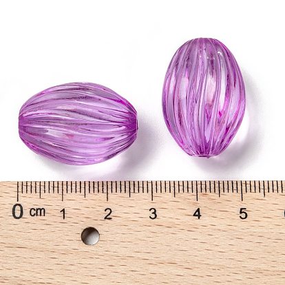 Transparent Acrylic Beads, Oval, 26x18mm, Hole: 2mm