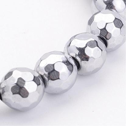 Non-magnétiques perles d'hématite synthétique brins, Grade a, ronde, 8mm