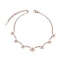 SHEGRACE Fabulous Stainless Steel Anklets, with Flowers and Lobster Claw Clasps(Chain Extenders Random Style)