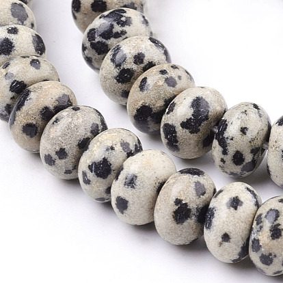 Natural Dalmatian Jasper Beads Strands, Rondelle