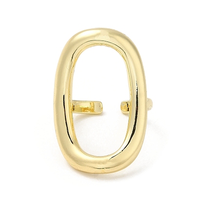 Brass Open Cuff Rings, Hollow Oval Ring for Women