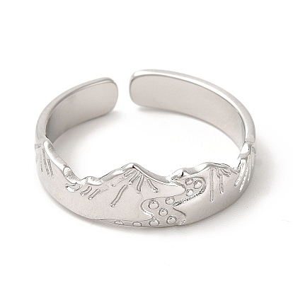 304 открытое манжетное кольцо из нержавеющей стали для женщин