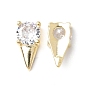 Brass Micro Pave Clear Cubic Zirconia Cabochons, Triangle
