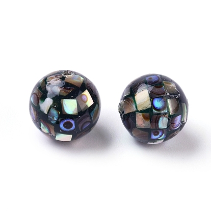 Perles de coquillages d'ormeau naturelles, coquille d'ormeau / perles paua shellround, colorées