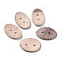 Natural Coconut Buttons, Large Buttons, 2-Hole, Oval