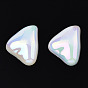 Perles d'imitation en plastique abs galvanisées, triangle, la moitié foré