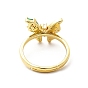 Anillo de puño abierto con mariposa de circonita cúbica, Joyas chapadas en oro real 18k para mujer.
