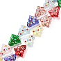 Handmade Bumpy Glass Beads Strands, Dyed & Heated, with Enamel, Christmas Trees