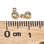 Ion Plating(IP) 304 Stainless Steel Charms, with Glass, Flat Round Charm