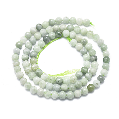 Natural Myanmar Jade/Burmese Jade Beads Strands, Round
