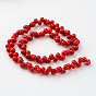 Teardrop Glass Bead Strands, 6x4mm, Hole: 1mm, about 100pcs/strand, 15.3 inch
