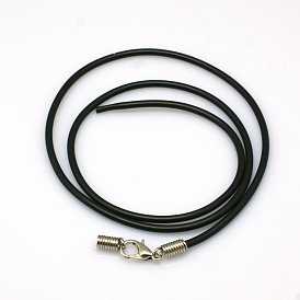 Rubber Necklace Cord Making, with Iron Findings