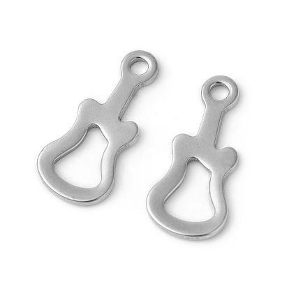 201 Stainless Steel Charms, Cut-Out, Guitar