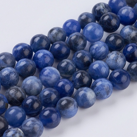 Natural Sodalite Beads Strands, Round, Midnight Blue