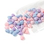 80Pcs 4 Colors Opaque Acrylic Beads, with Glitter Powder, Heart