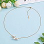 Natural Pearl Beaded Pendant Necklace, 925 Sterling Silver Jewelery for Women