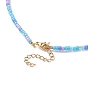 Glass Seed Beaded Necklace with 304 Stainless Steel Clasp for Women